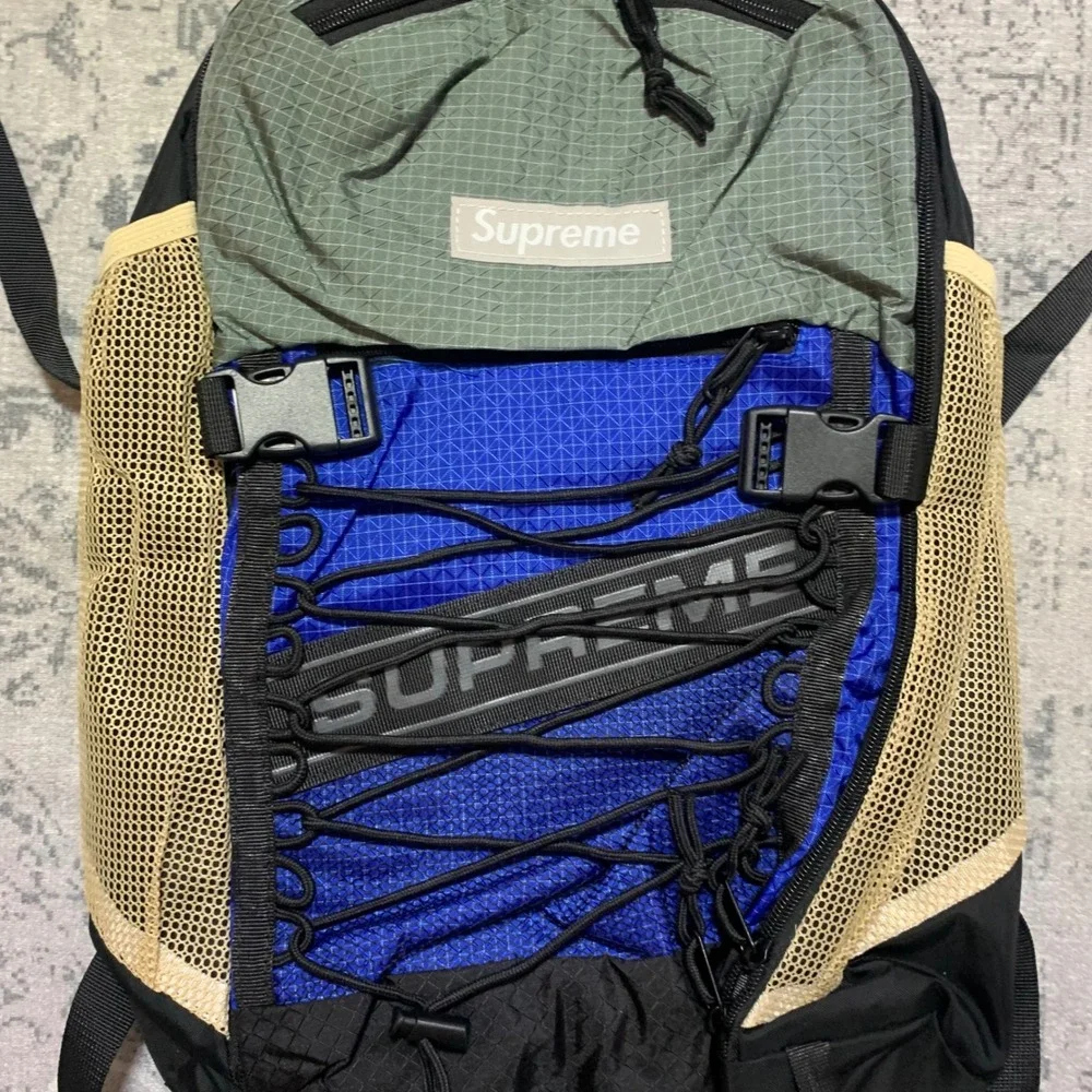 Supreme Backpack FW17 Cordura Ripstop Teal Blue Black Bag